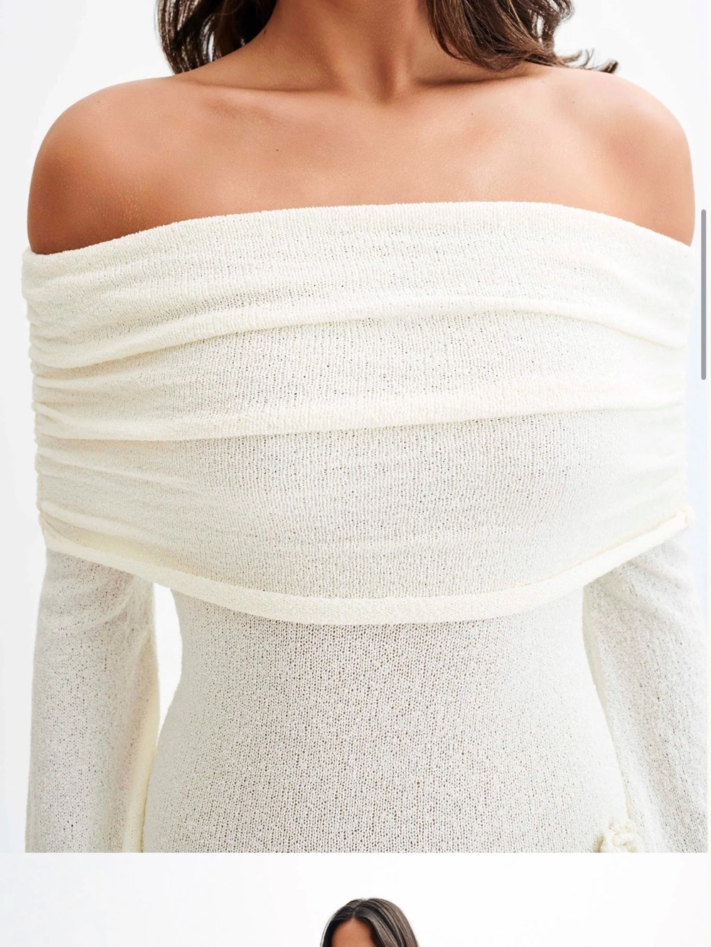 Meshki Ivory Off-Shoulder Floral Appliqué Maxi Dress - Picture 5 of 8